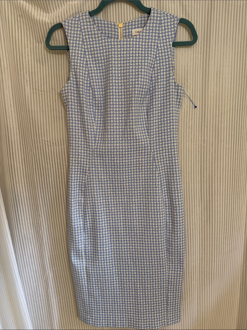 Calvin Klein Light Blue Mini/ Midi Sheath Dress